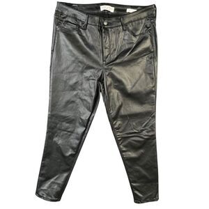 Social Standard by Sanctuary‎ Faux Leather Ankle Skinny Pants Black Womens 10
